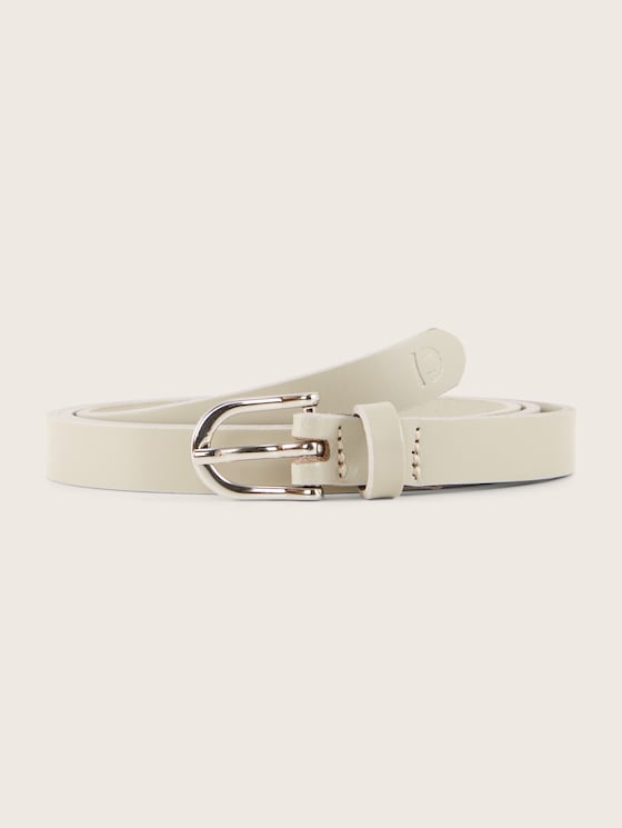 Leren riem met ronde gesp door Denim Female, taupe uni