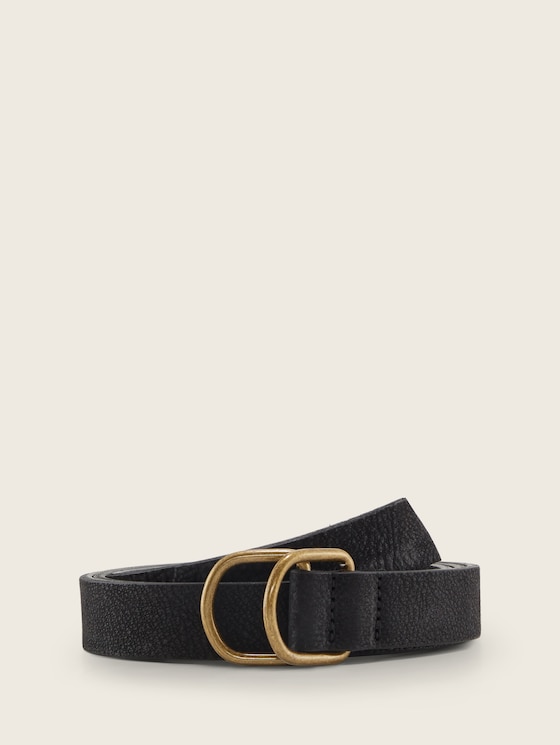 Leren riem met D-ringsluiting door Denim Female, black uni