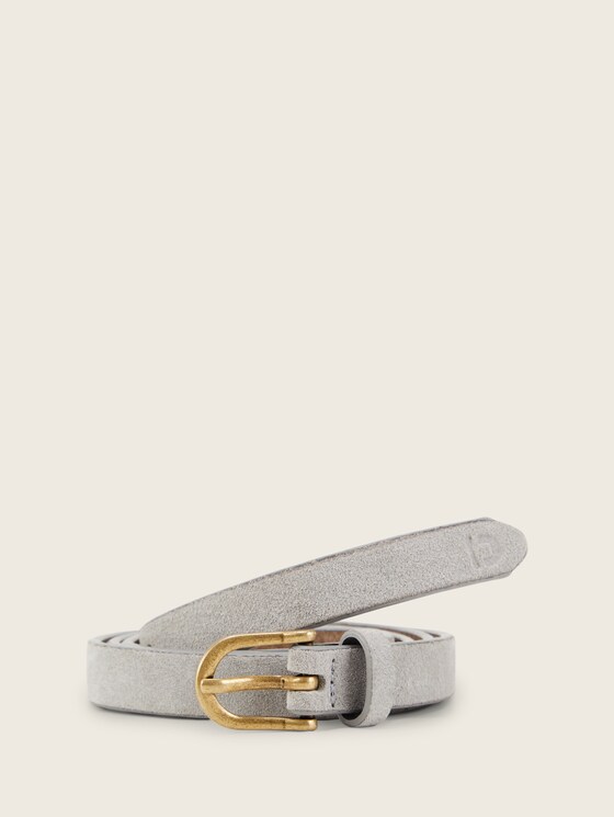 Ceinture fine en cuir par Denim Female, grey uni