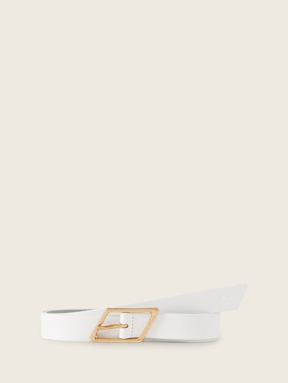 Lederen riem met vierkante gesp door Women, white uni