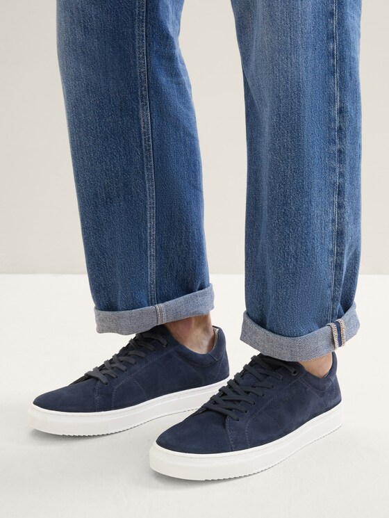 Sneaker mit Leder von Men, navy