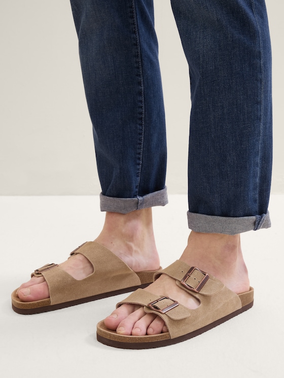 Leren sandalen door Men, sand