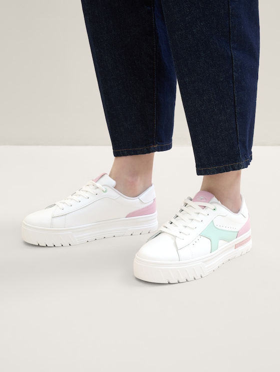 Sneaker aus Leder von Women, white-flieder
