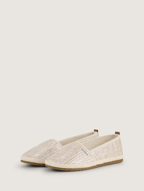 Flache Espadrilles in Flecht-Optik von Women, gold