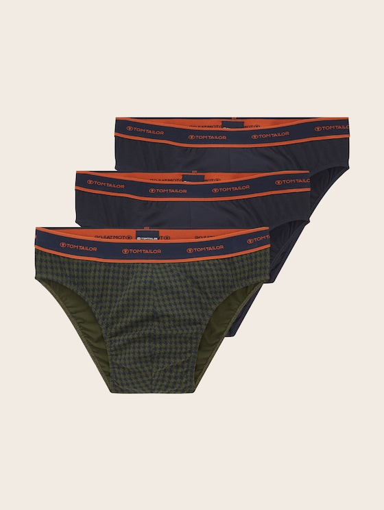 Panties in a three-pack by Men, grün-dunkel-Allover