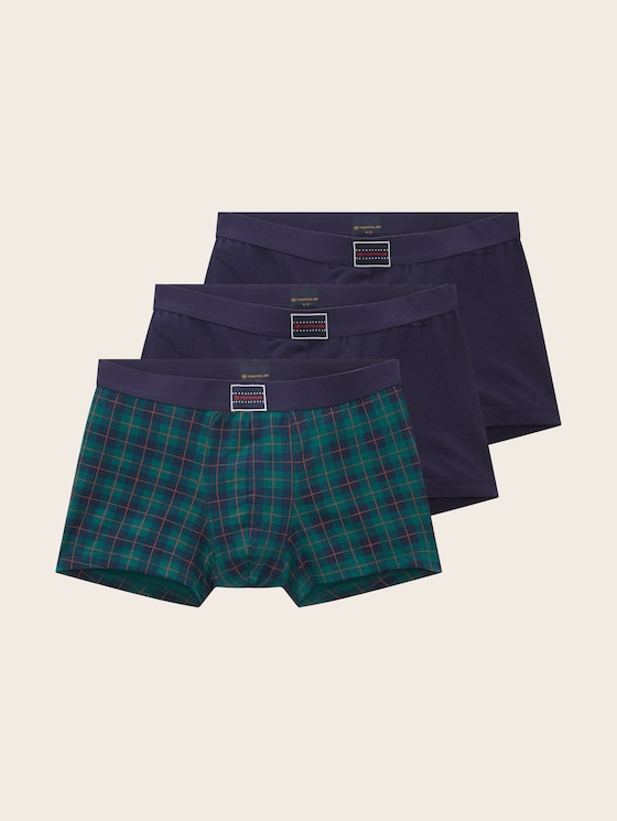 Hip Pants in een verpakking van 3 stuks door Men, green-dark-check