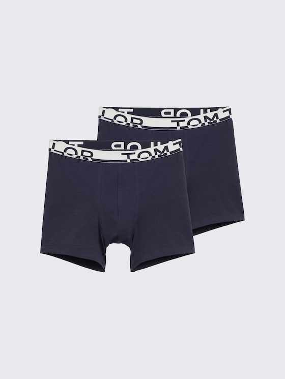 Halflange boxershorts in een 2-pack door Men, blue-dark-solid