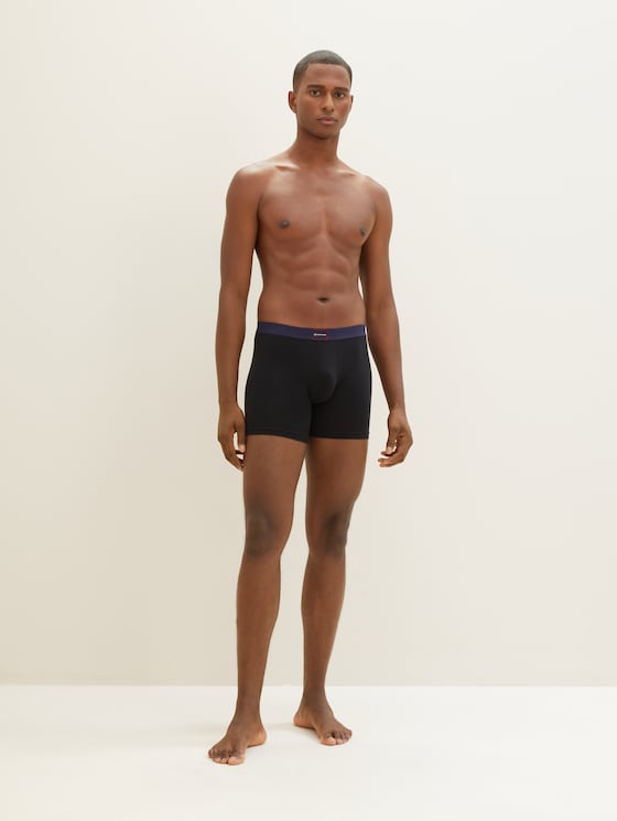 Long pants in a pack of three by Men, blue-dark-check