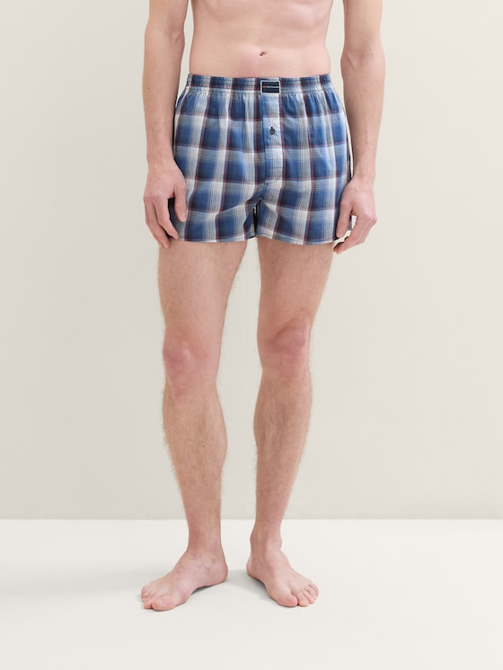 Mittellange Boxershorts aus Baumwolle im 2er-Pack von Men, blue-medium-check