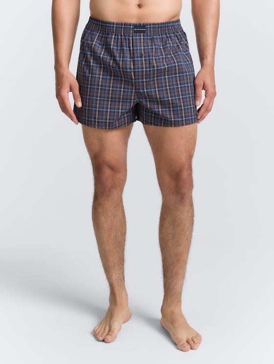 Kurze Boxershorts im 2er-Pack von Men, braun-mittel-Karo
