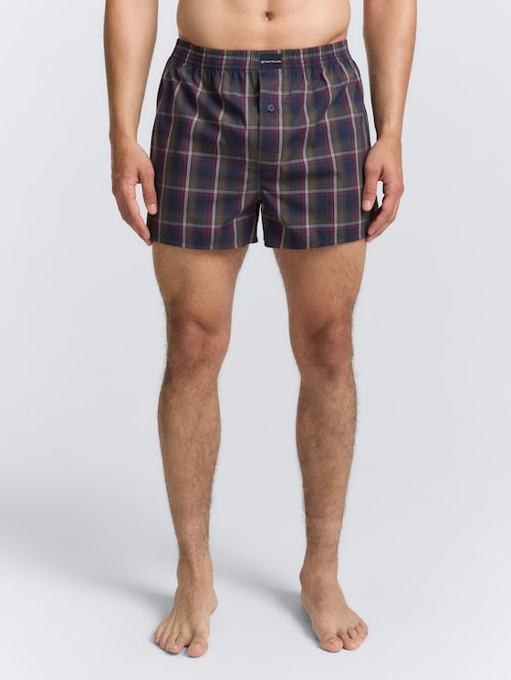 Korte boxershorts in een 2-pack door Men, blue-dark-check
