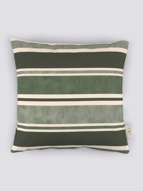 Striped cushion cover by Unisex, green