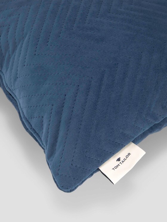 Kissenhülle aus Samt mit Zickzack-Steppung - unisex - marine Kissenhülle aus Samt mit Zickzack-Steppung - unisex - marine - 10 - TOM TAILOR