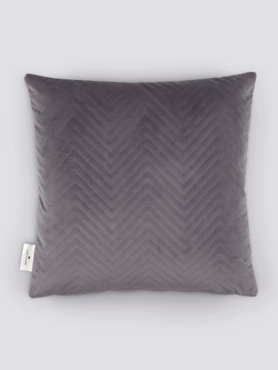 Kissenhülle aus Samt mit Zickzack-Steppung - unisex - grey Kissenhülle aus Samt mit Zickzack-Steppung - unisex - grey - 8 - TOM TAILOR