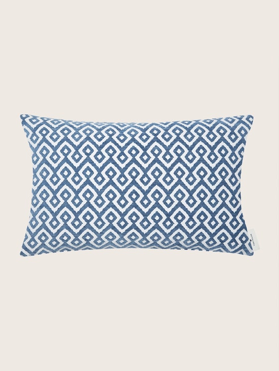Patterned cushion cover by Unisex, navy / jeans