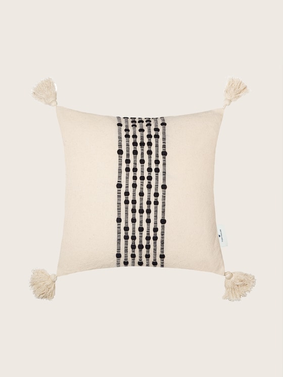 cushion cover with knotting and tassels