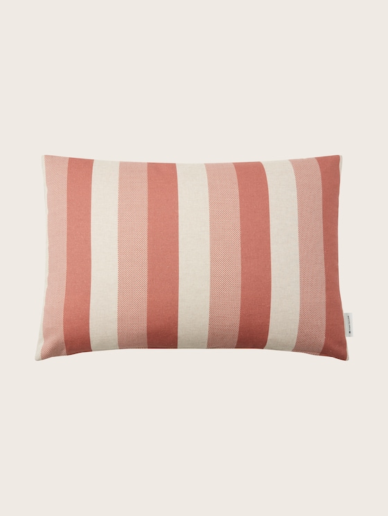 Woven decorative cushion cover with block stripes