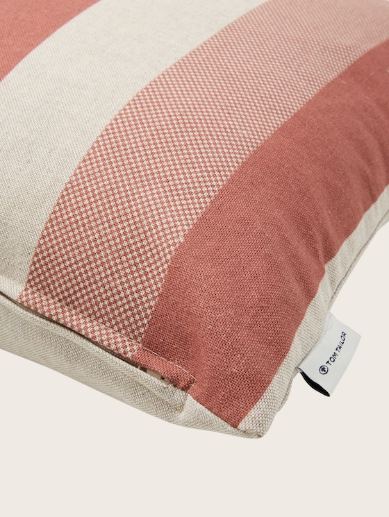 Woven decorative cushion cover with block stripes