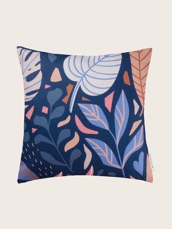 Woven decorative cushion cover in a floral pattern