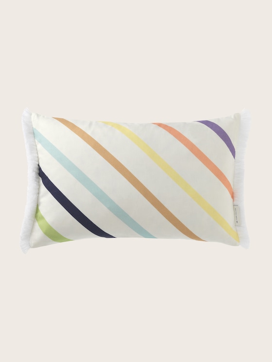Decorative cushion cover with diagonal stripes by Unisex, yellow