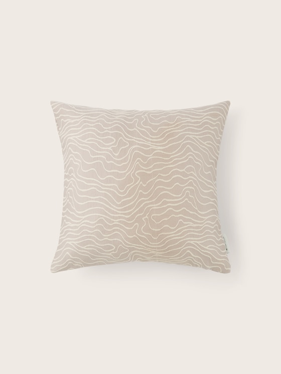 Woven decorative cushion cover with a wave pattern