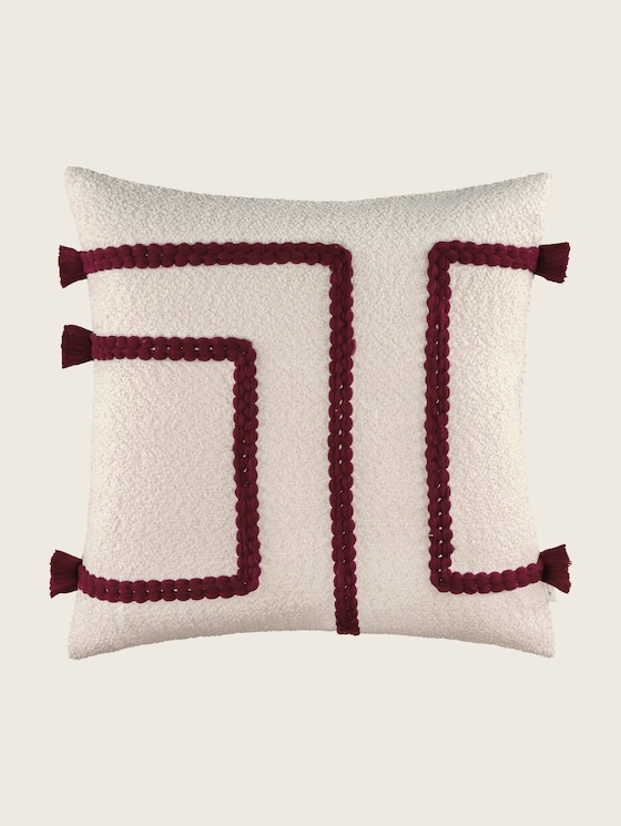 Woven decorative cushion cover with fringes