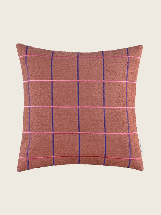 Woven cushion cover in a check pattern