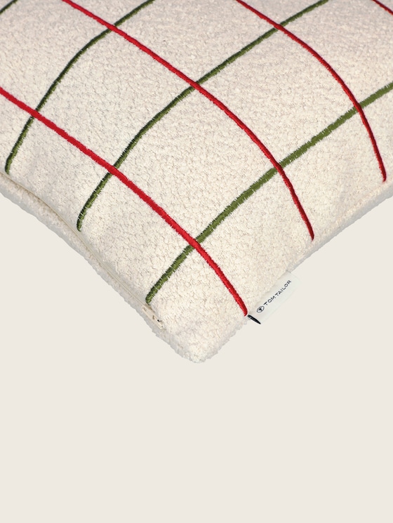 Housse de coussin décorative tissée avec motif à carreaux
