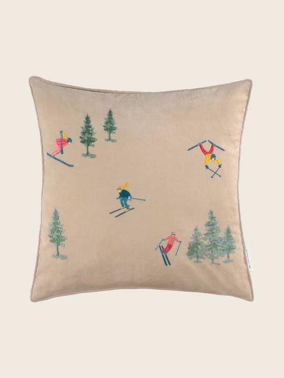 Housse de coussin décorative tissée par Unisex, beige