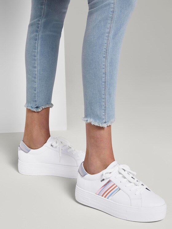 denim platform sneakers