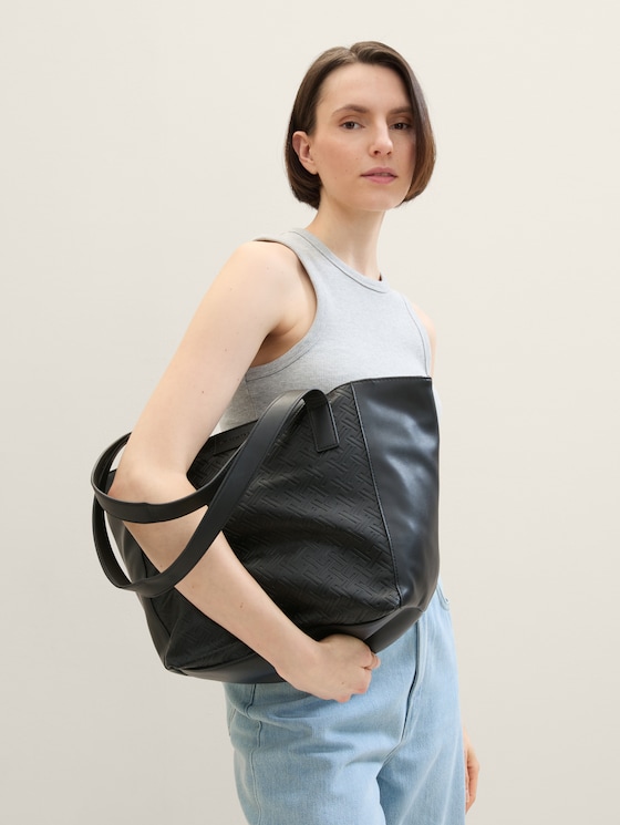 TTMIRENDA L Shopper avec logo en relief par Women, schwarz / black