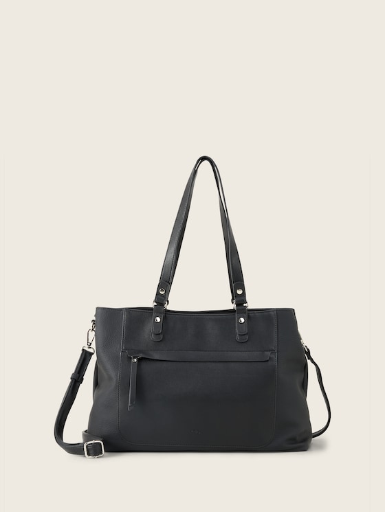 TTLAREA L shopper with material mix by Women, schwarz / black