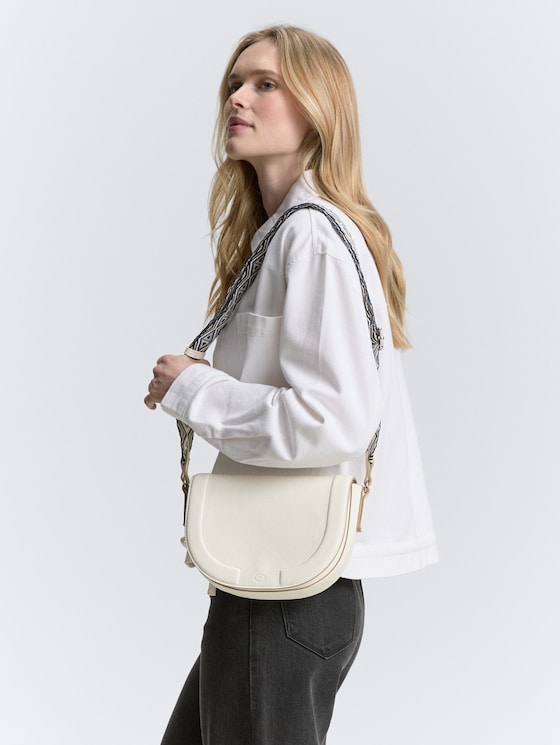 TTNANI Umhängetasche mit gemustertem Webriemen von Women, white