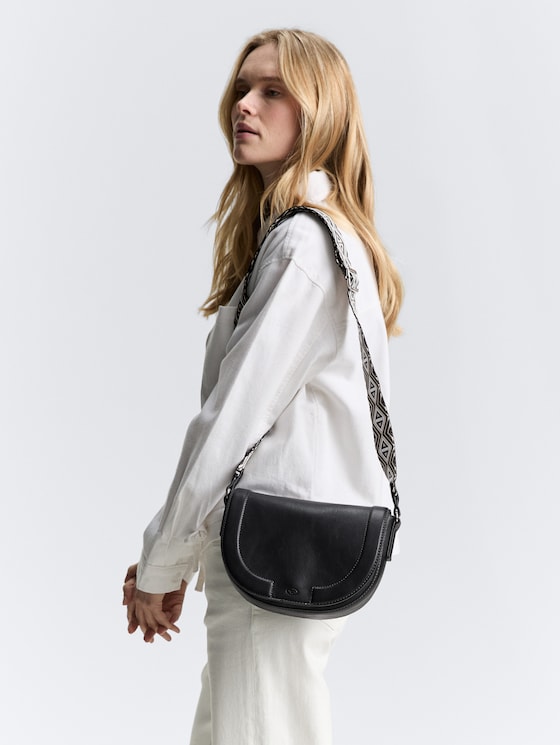 TTNANI Umhängetasche mit gemustertem Webriemen von Women, schwarz / black