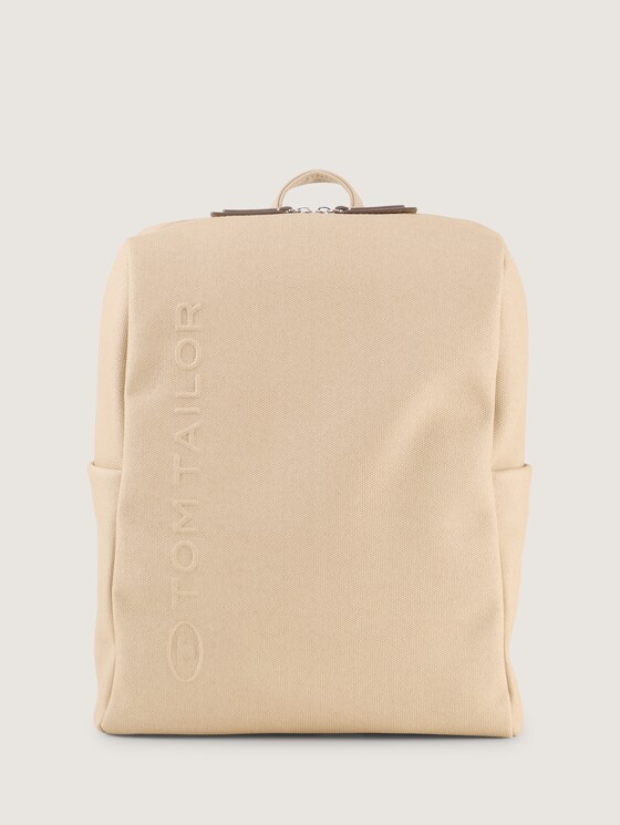 TTROSA M Rucksack in Canvas-Optik mit Logoprägung von Women, beige / beige