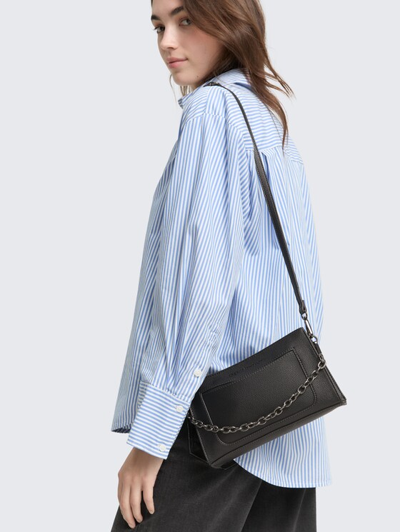 TTLENNON S schoudertas met kettingdetails door Denim Female, schwarz / black