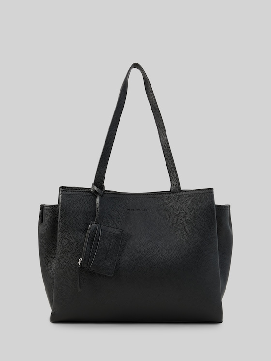 TTMAYAN L Tote bag with attached pouch in black by Tom Tailor