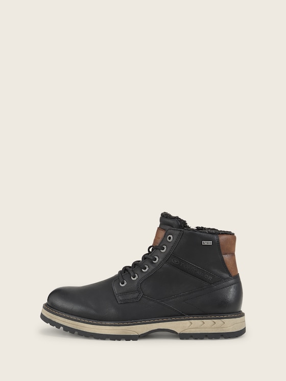 Tom Waterproof lace-up ankle boots in brown by Tom Tailor