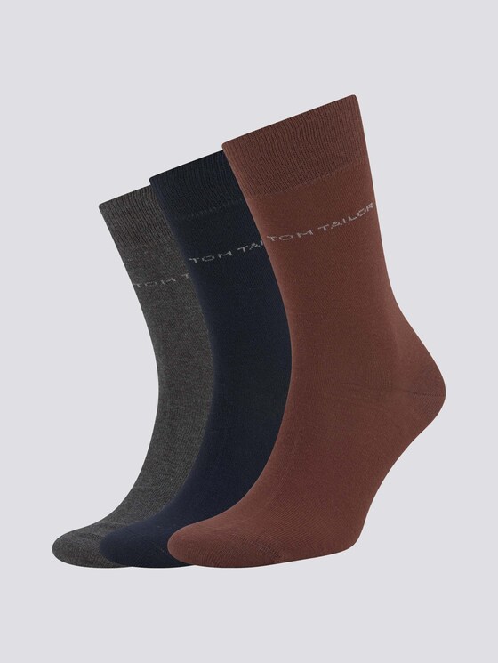 Basic sokken in drie Pack - Mannen - dark mahagony Basic sokken in drie Pack - Mannen - dark mahagony - 7 - TOM TAILOR