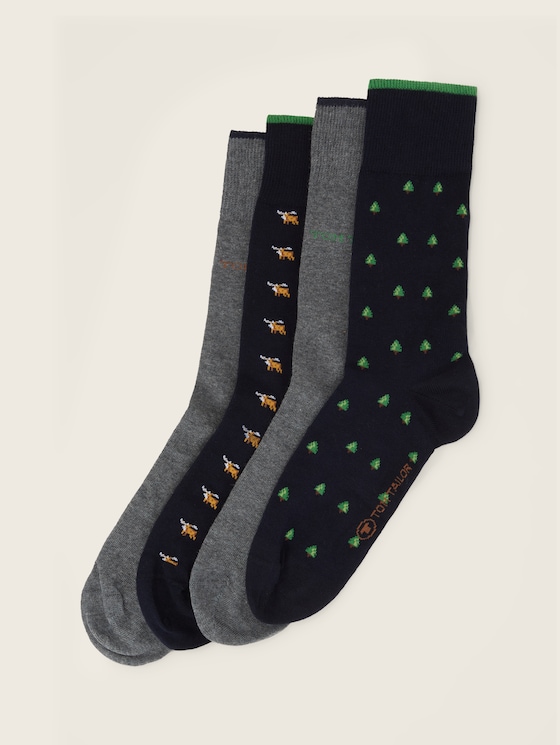 Socks in a set of 4 by Men, blue shade