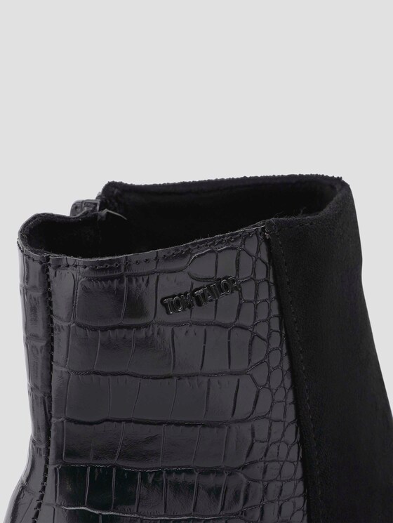 Ankle Boots mit Lederprägung - Frauen - black Ankle Boots mit Lederprägung - Frauen - black - 9 - TOM TAILOR