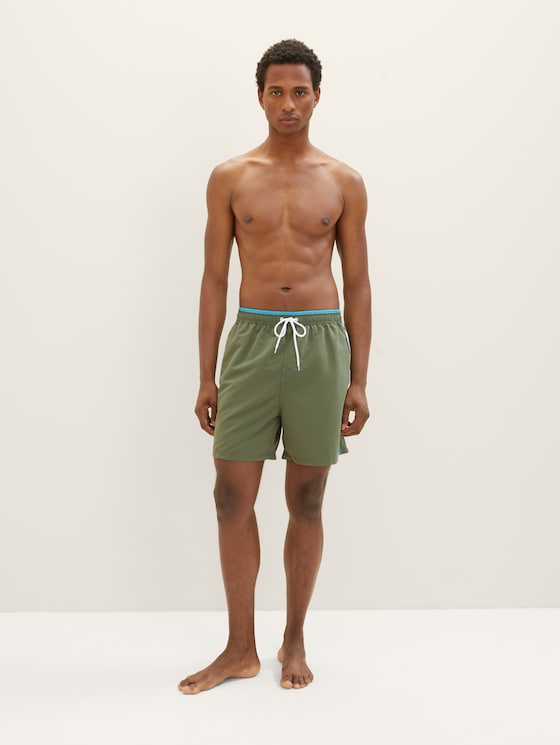 Olive green store swim trunks