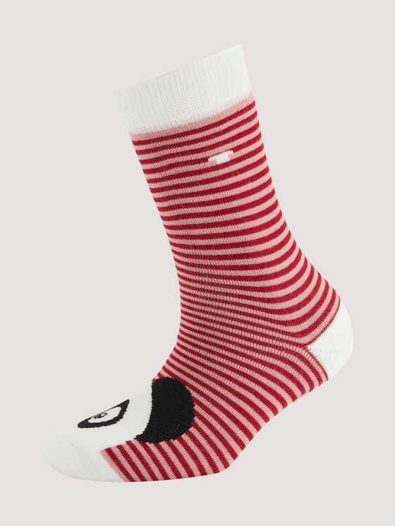 Socken mit Pandamotiv im Doppelpack - unisex - college red - 7 - TOM TAILOR