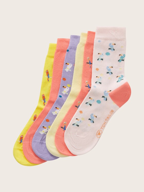 Pack of 6 kids socks patterned