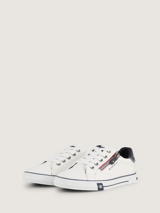 Trainers met decoratieve zijrits door Teen Boys, white