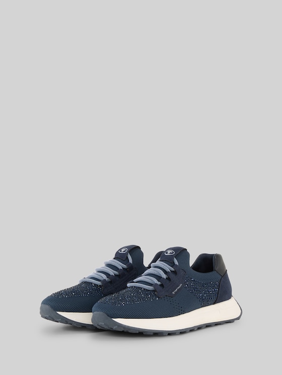 Sneaker mit Glitzer-Optik in blau von Tom Tailor