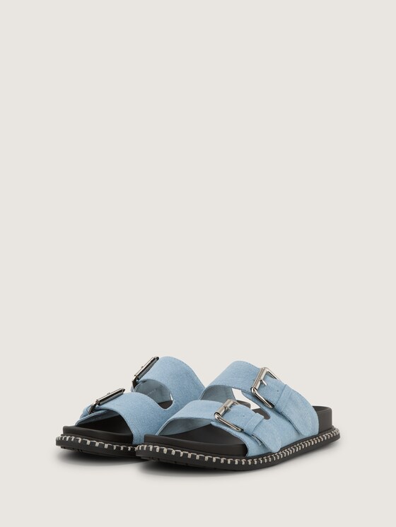 Flache Sandalen in Jeans-Optik von Women, sky