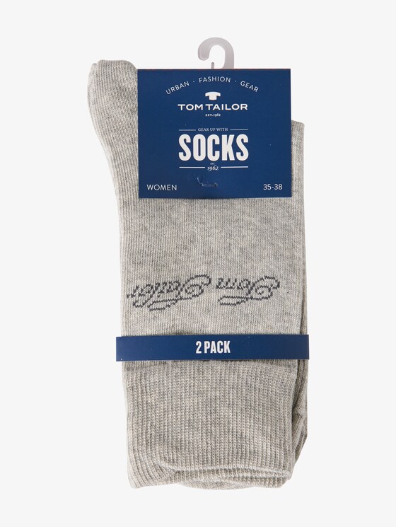 basic socks double pack - Women - summer grey melange basic socks double pack - Women - summer grey melange - 15 - TOM TAILOR