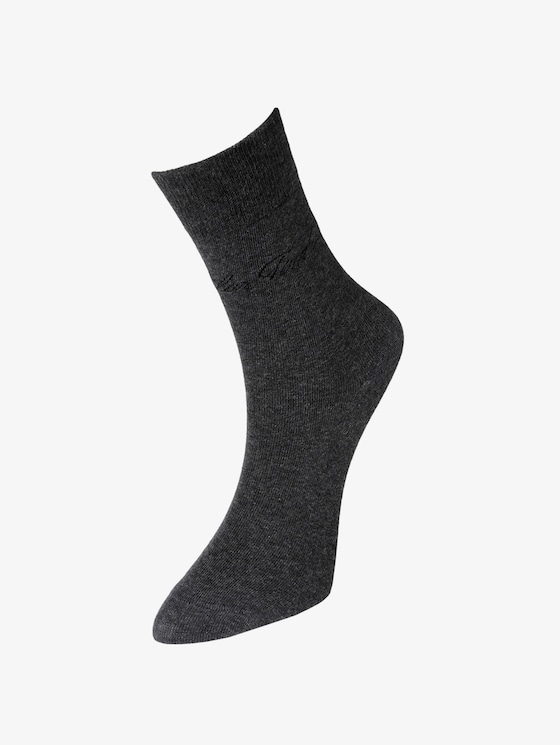 basic socks double pack - Women - anthracite melange basic socks double pack - Women - anthracite melange - 1 - TOM TAILOR