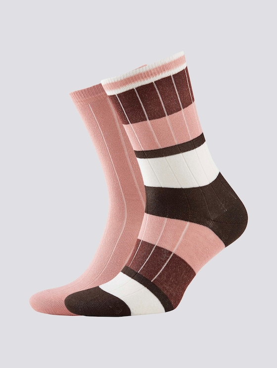 Colour-blocking rib socks in a twin pack - Women - ash rose Colour-blocking rib socks in a twin pack - Women - ash rose - 7 - TOM TAILOR